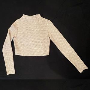 Bebe Tan & Ivory Long-sleeve Crop